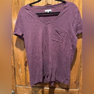 Madewell Burgundy V-Neck Tee